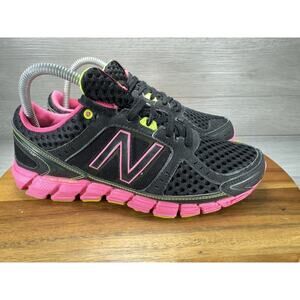 New Balance Womens 750 V1 W750BP1 Black & Pink Running Shoes Sneakers Size 6.5